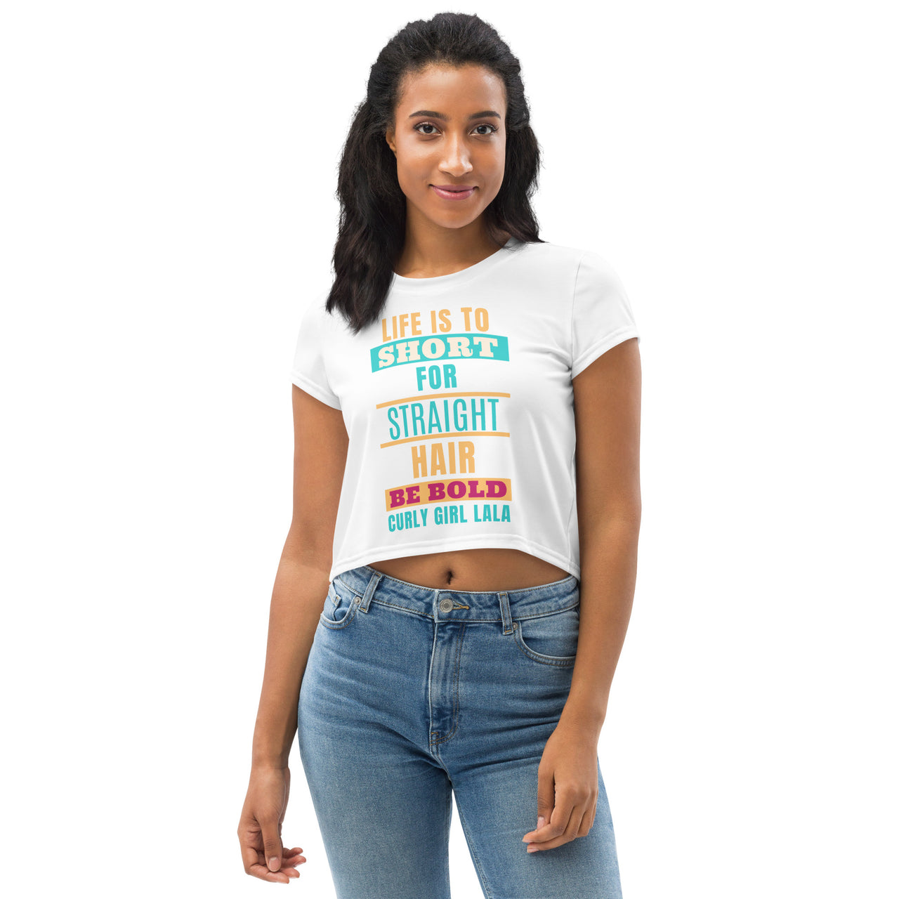 Life is to short for Straight Hair Tee.